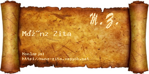 Münz Zita névjegykártya